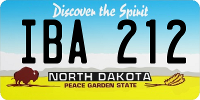 ND license plate IBA212