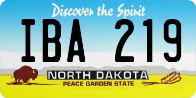 ND license plate IBA219