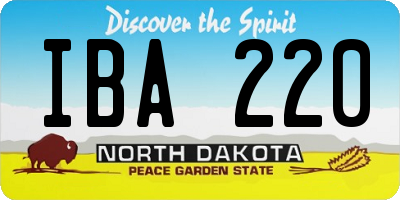 ND license plate IBA220