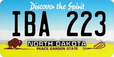 ND license plate IBA223