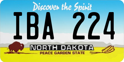 ND license plate IBA224