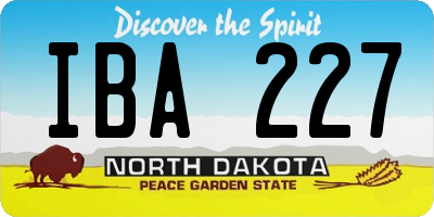 ND license plate IBA227