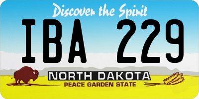 ND license plate IBA229