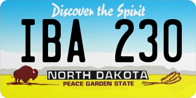 ND license plate IBA230