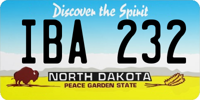 ND license plate IBA232