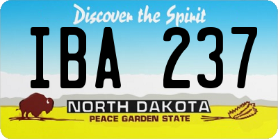 ND license plate IBA237