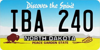 ND license plate IBA240