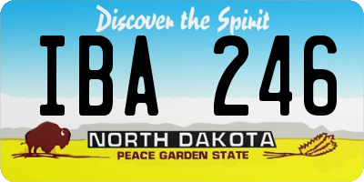 ND license plate IBA246