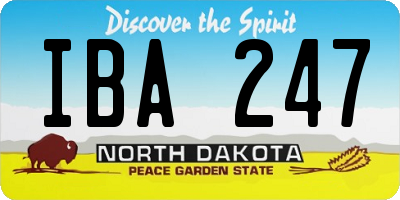 ND license plate IBA247