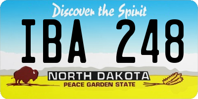 ND license plate IBA248