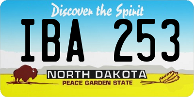 ND license plate IBA253