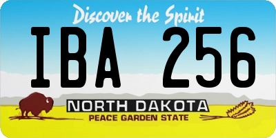 ND license plate IBA256