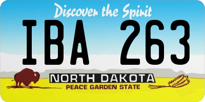 ND license plate IBA263