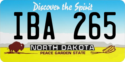 ND license plate IBA265