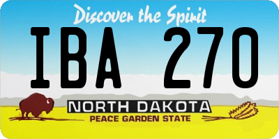 ND license plate IBA270