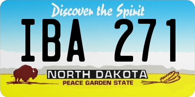 ND license plate IBA271