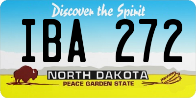 ND license plate IBA272