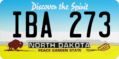 ND license plate IBA273
