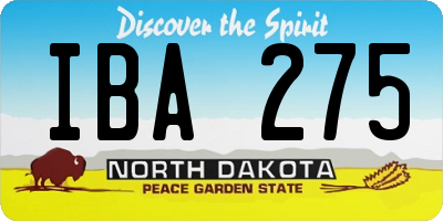 ND license plate IBA275