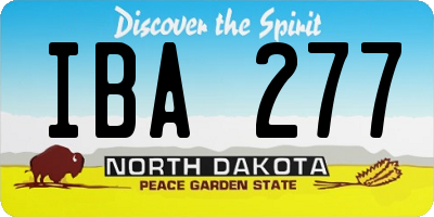 ND license plate IBA277