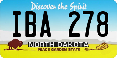 ND license plate IBA278