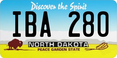 ND license plate IBA280