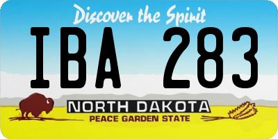 ND license plate IBA283