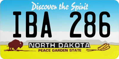 ND license plate IBA286