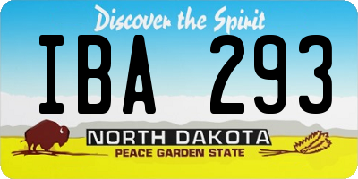 ND license plate IBA293