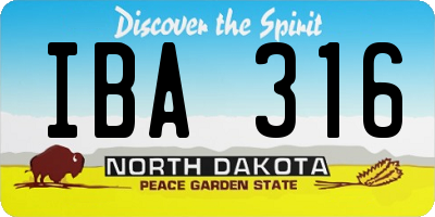 ND license plate IBA316