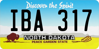 ND license plate IBA317