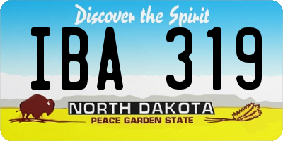 ND license plate IBA319