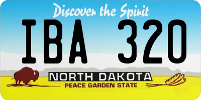 ND license plate IBA320