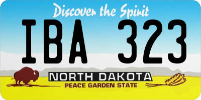 ND license plate IBA323
