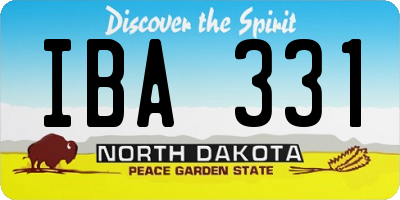 ND license plate IBA331