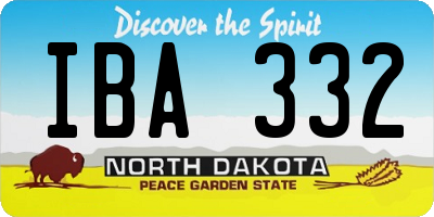 ND license plate IBA332