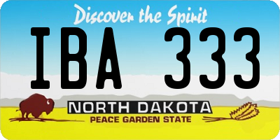 ND license plate IBA333