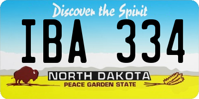 ND license plate IBA334