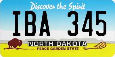 ND license plate IBA345