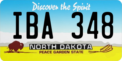 ND license plate IBA348