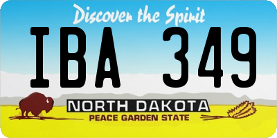 ND license plate IBA349