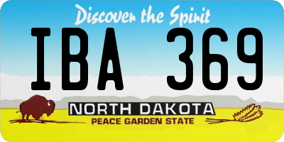 ND license plate IBA369