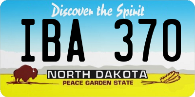 ND license plate IBA370