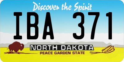 ND license plate IBA371