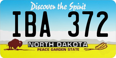 ND license plate IBA372