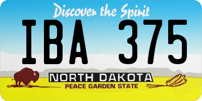 ND license plate IBA375