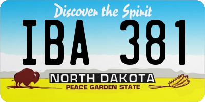 ND license plate IBA381