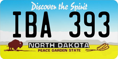 ND license plate IBA393