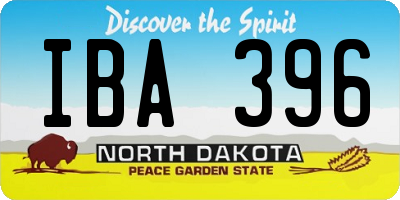 ND license plate IBA396
