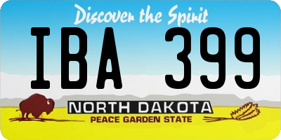 ND license plate IBA399